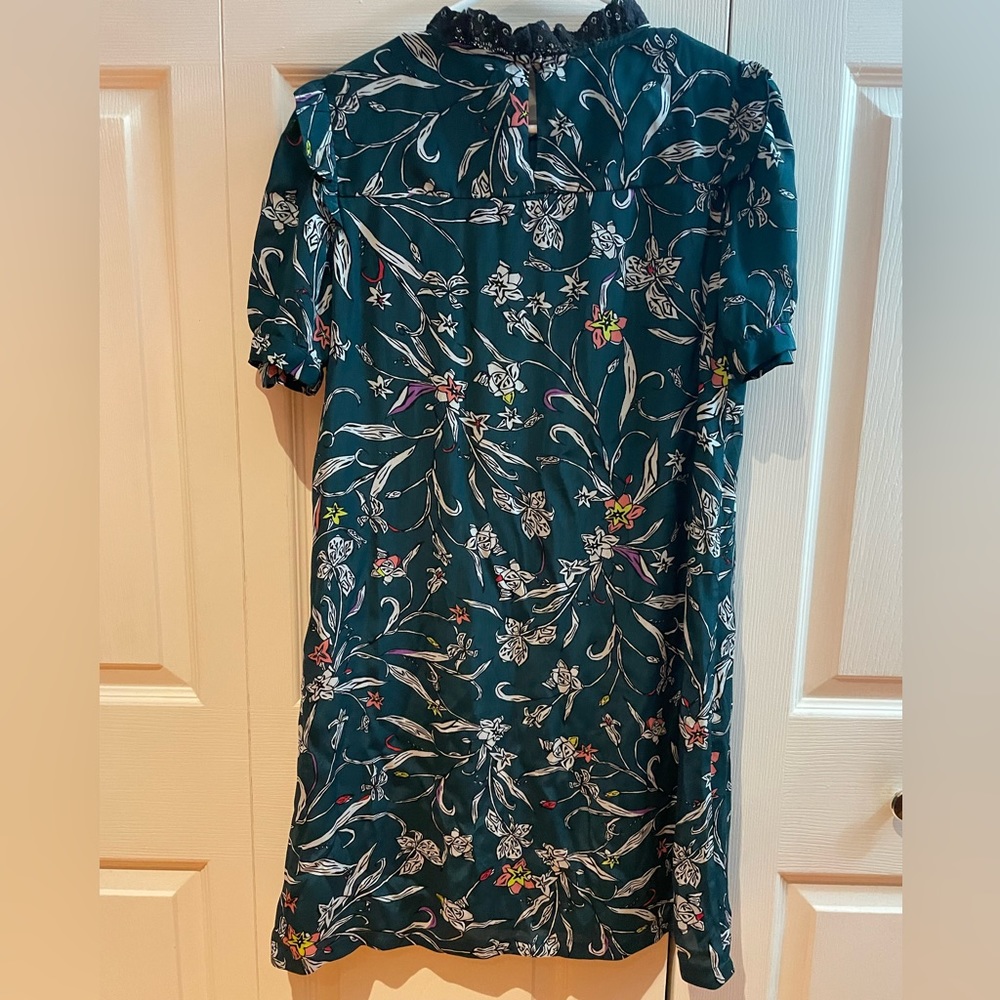 Anthropology Vineet Bahl Turquoise Floral Dress Size XS - Picture 9 of 16